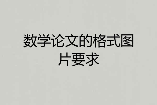 数学论文的格式图片要求