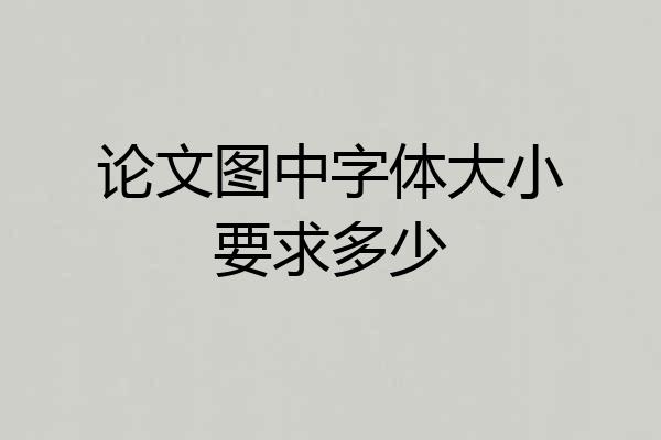 论文图中字体大小要求多少