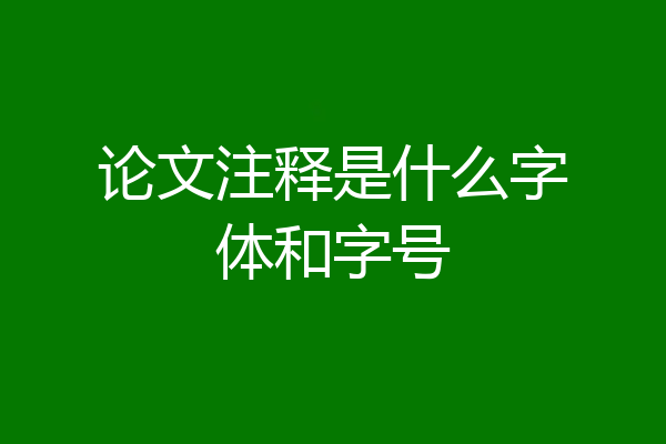 论文注释是什么字体和字号