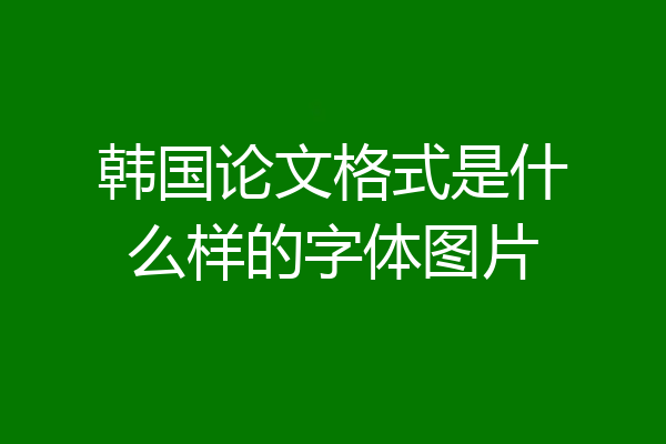 韩国论文格式是什么样的字体图片