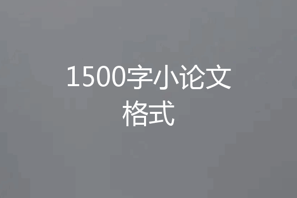 1500字小论文格式