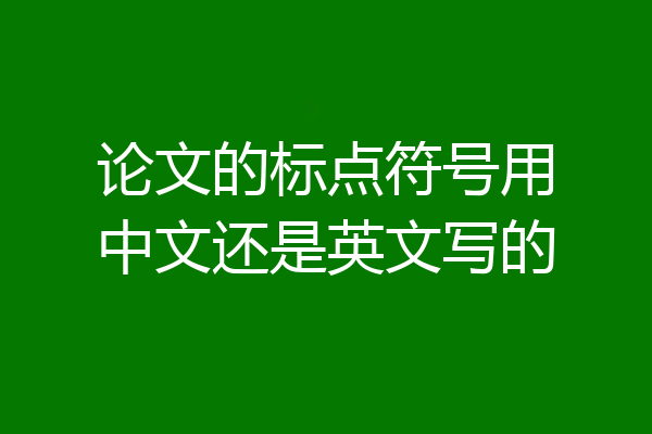 论文的标点符号用中文还是英文写的