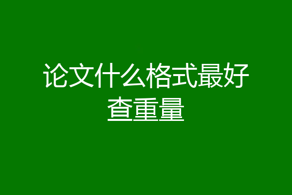 论文什么格式最好查重量