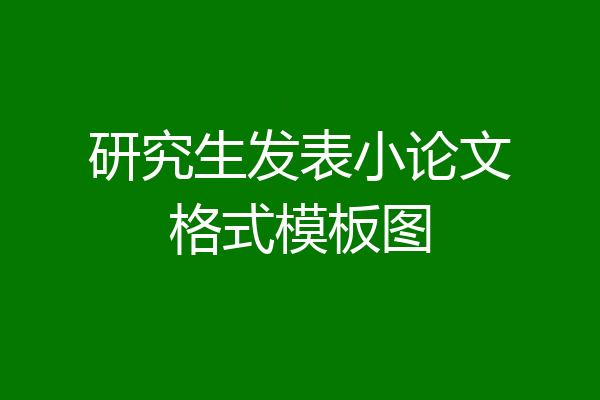 研究生发表小论文格式模板图