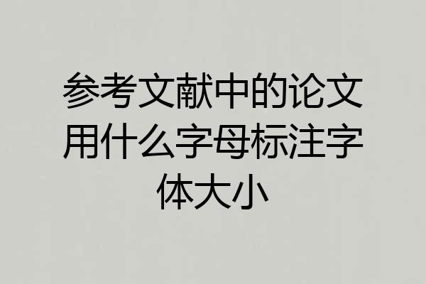 参考文献中的论文用什么字母标注字体大小