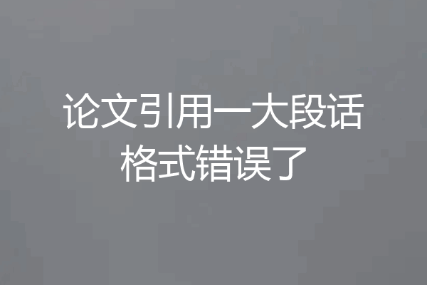 论文引用一大段话格式错误了