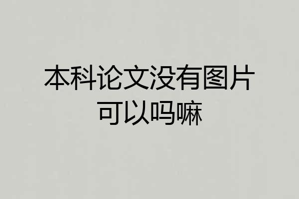 本科论文没有图片可以吗嘛