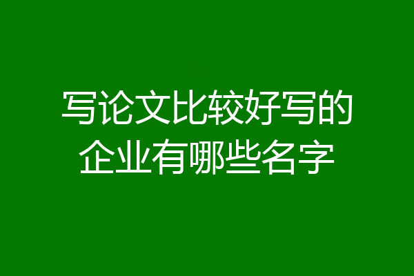 写论文比较好写的企业有哪些名字