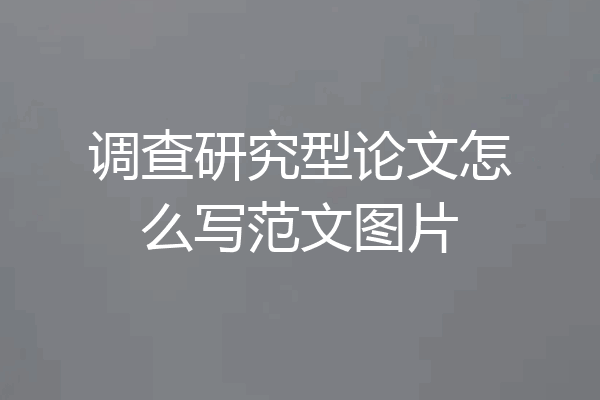 调查研究型论文怎么写范文图片