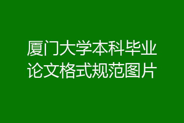 厦门大学本科毕业论文格式规范图片