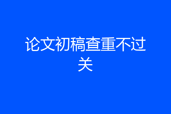 论文初稿查重不过关