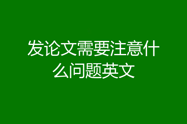 发论文需要注意什么问题英文