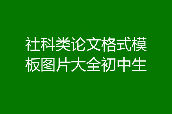 社科类论文格式模板图片大全初中生