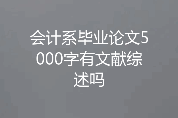 会计系毕业论文5000字有文献综述吗