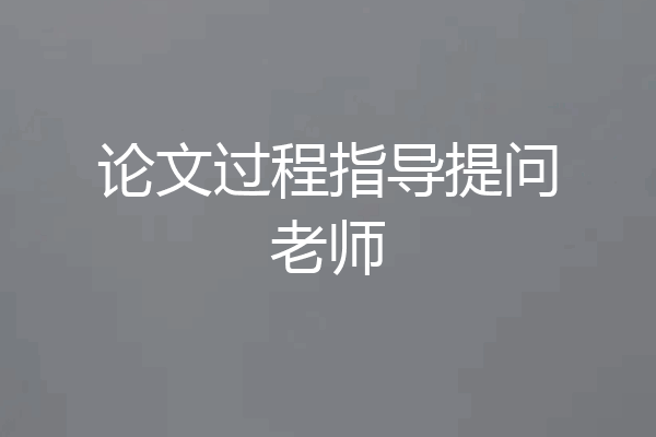 论文过程指导提问老师