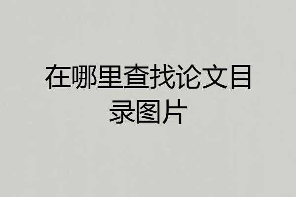在哪里查找论文目录图片