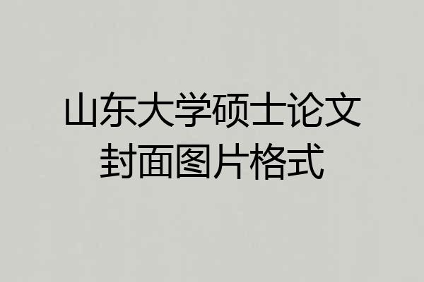 山东大学硕士论文封面图片格式