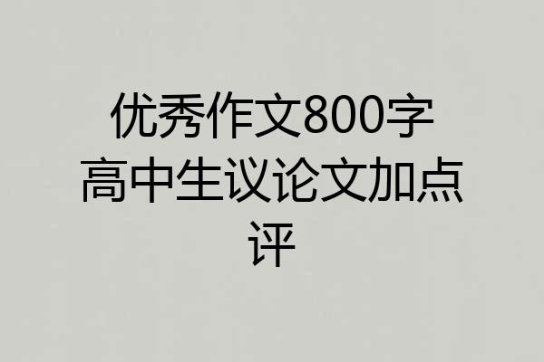 优秀作文800字高中生议论文加点评