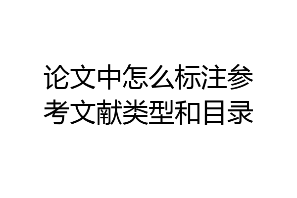 论文中怎么标注参考文献类型和目录