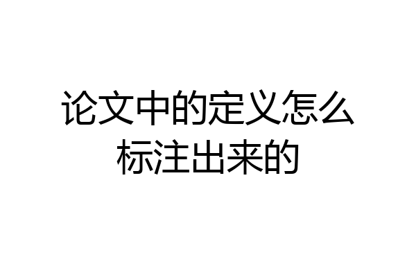 论文中的定义怎么标注出来的