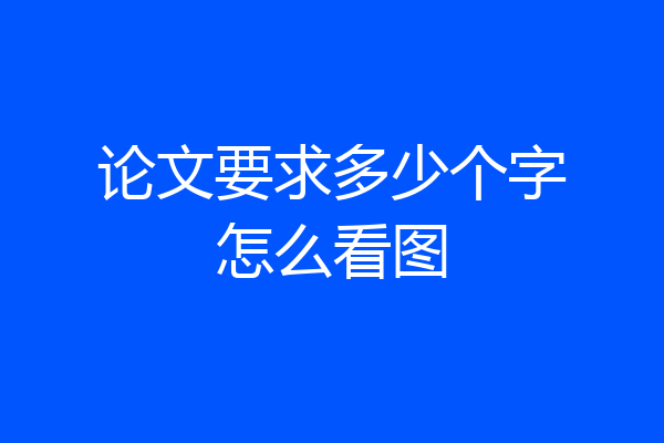 论文要求多少个字怎么看图