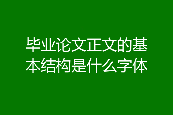 毕业论文正文的基本结构是什么字体