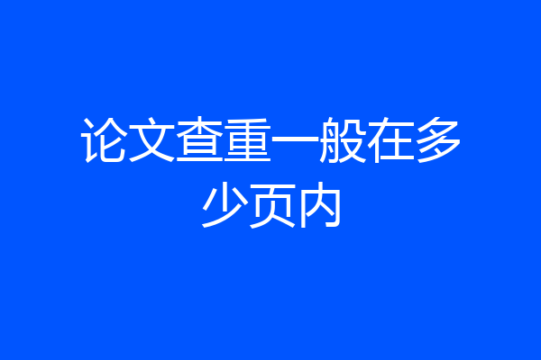 论文查重一般在多少页内