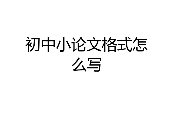 初中小论文格式怎么写