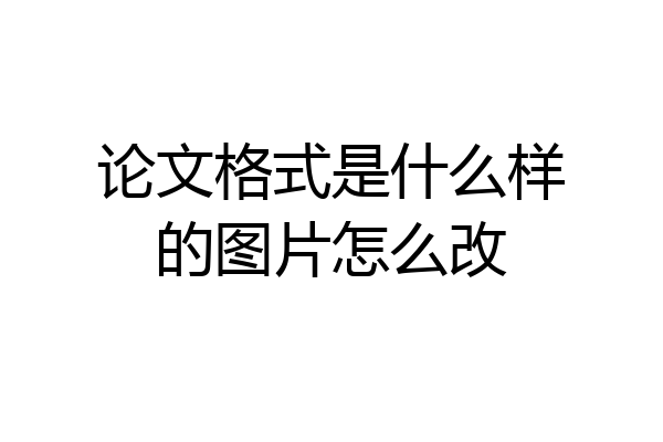 论文格式是什么样的图片怎么改