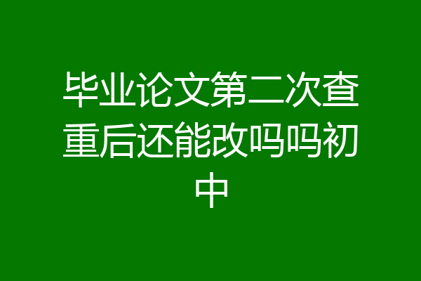 毕业论文第二次查重后还能改吗吗初中