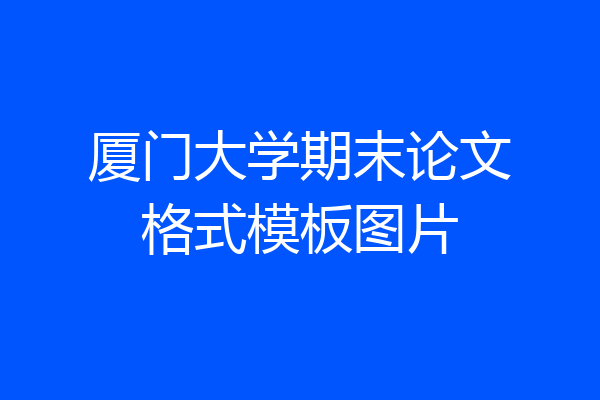 厦门大学期末论文格式模板图片