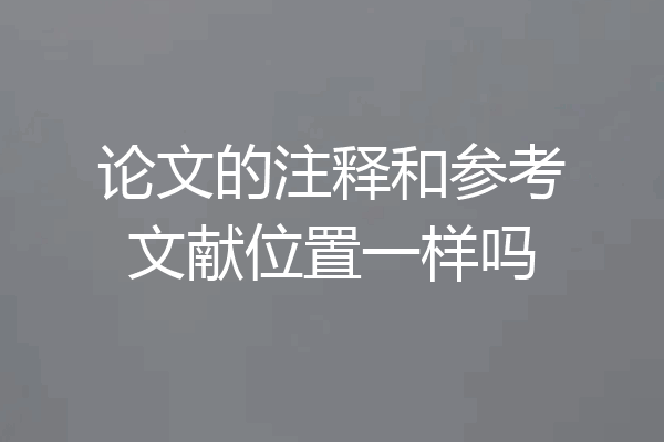 论文的注释和参考文献位置一样吗
