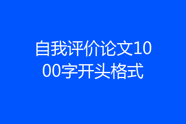 自我评价论文1000字开头格式