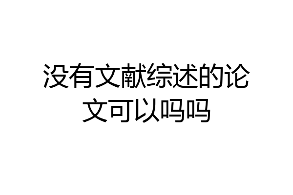 没有文献综述的论文可以吗吗
