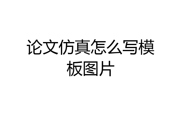 论文仿真怎么写模板图片