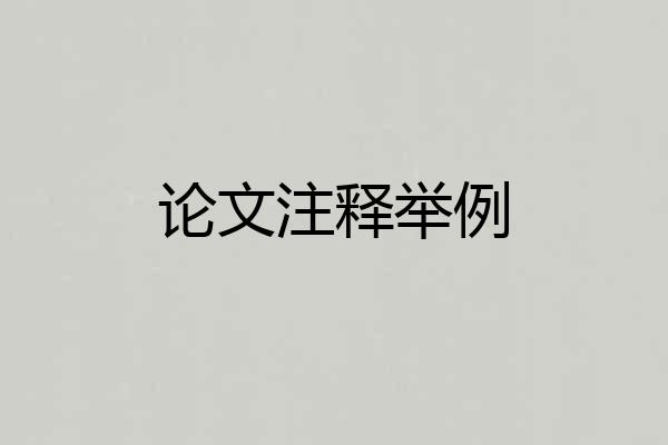 论文注释举例