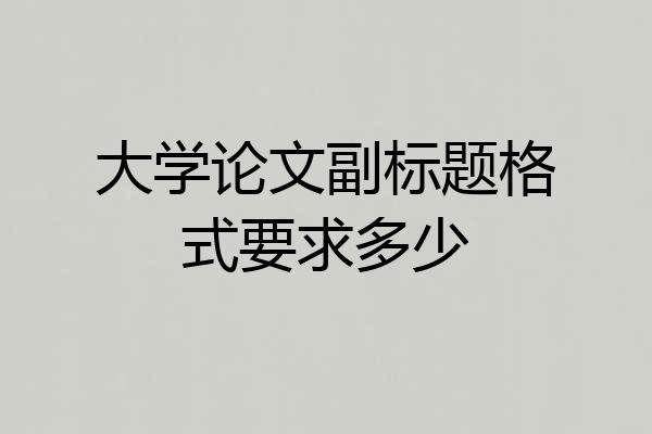 大学论文副标题格式要求多少