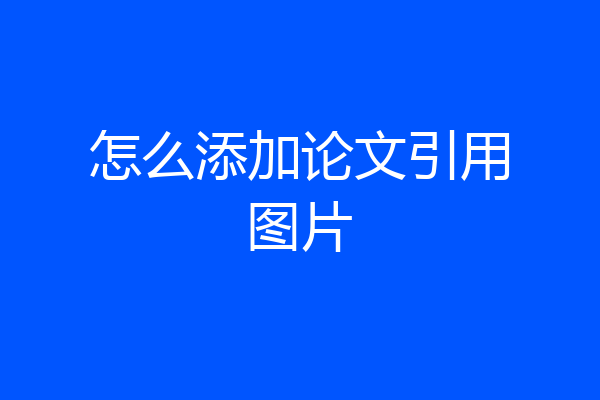 怎么添加论文引用图片