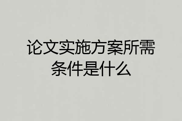 论文实施方案所需条件是什么