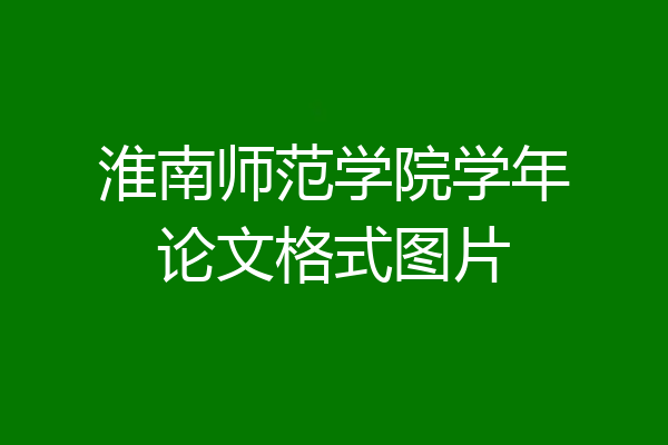 淮南师范学院学年论文格式图片