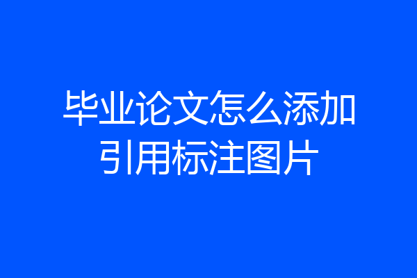 毕业论文怎么添加引用标注图片