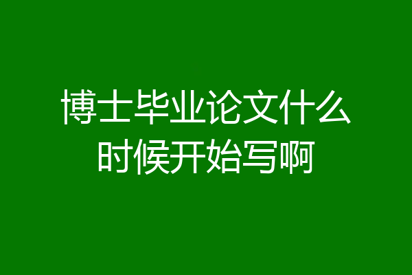 博士毕业论文什么时候开始写啊