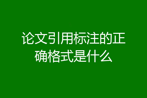 论文引用标注的正确格式是什么