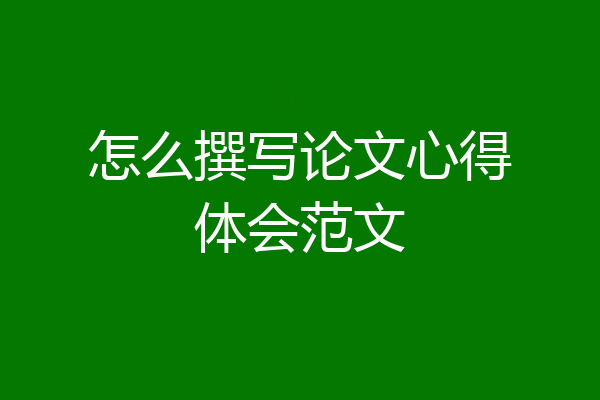 怎么撰写论文心得体会范文