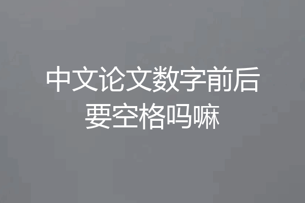 中文论文数字前后要空格吗嘛