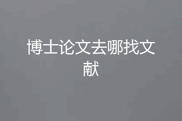 博士论文去哪找文献
