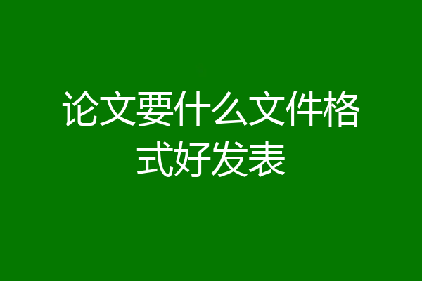 论文要什么文件格式好发表