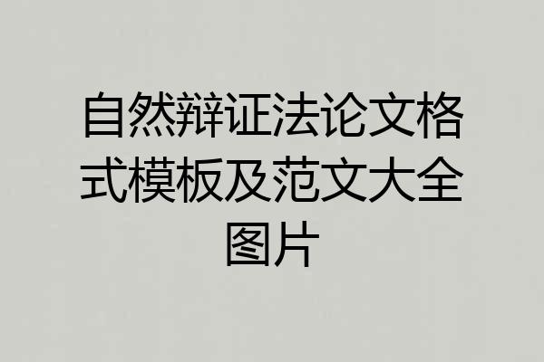 自然辩证法论文格式模板及范文大全图片