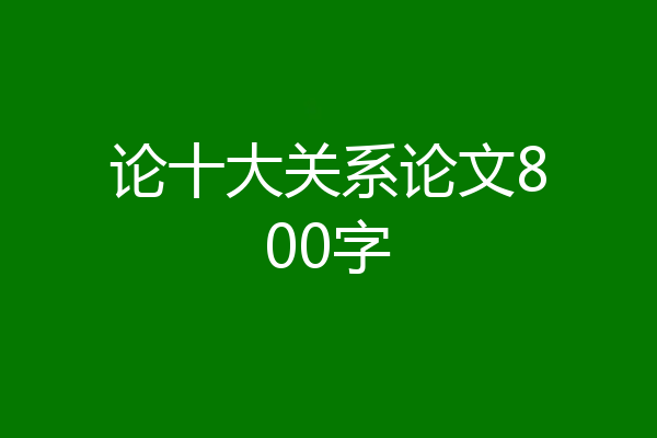 论十大关系论文800字