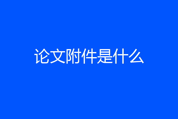 论文附件是什么